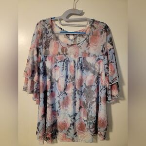 LAST CHANCE NY Collection Blue floral Top